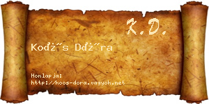 Koós Dóra névjegykártya